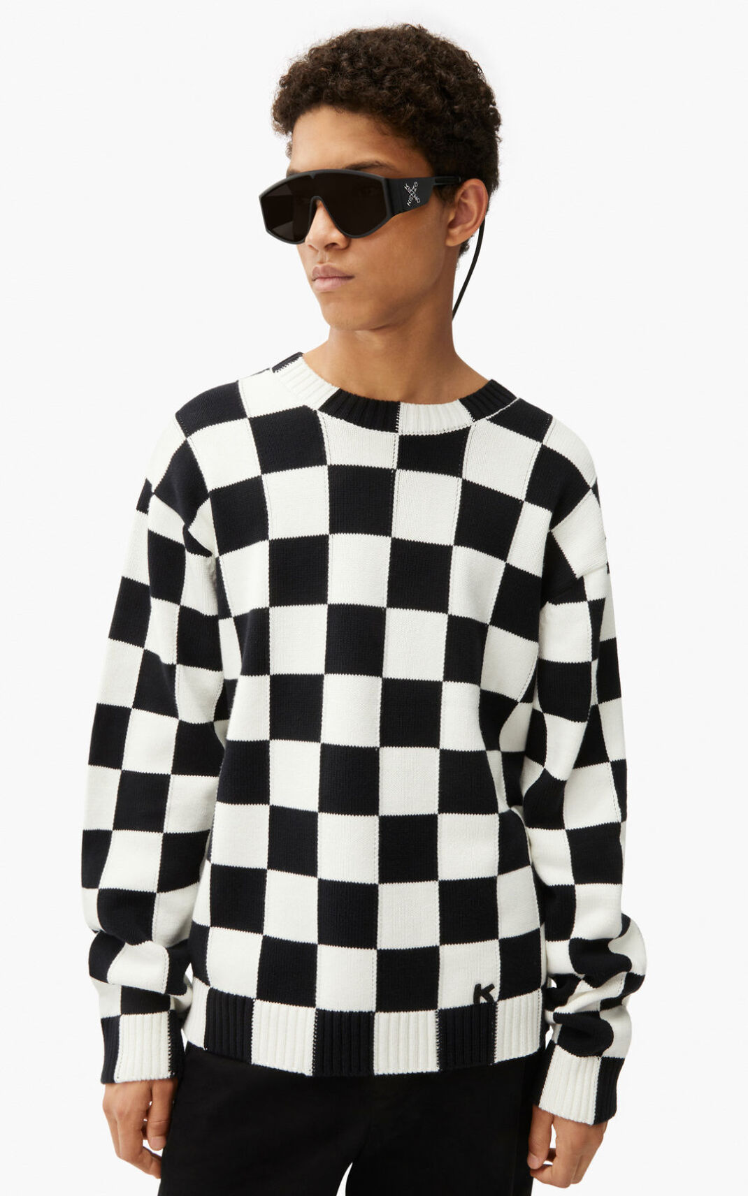 Kenzo Checked Stickad Tröja Herr | 30486-KODM